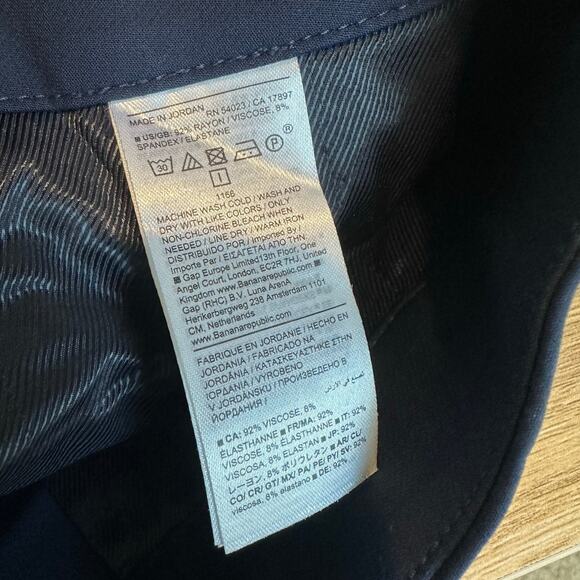 Banana Republic High-Rise Modern Slim Refined Ankle Pant Navy Blue 6 - Picture 10 of 14